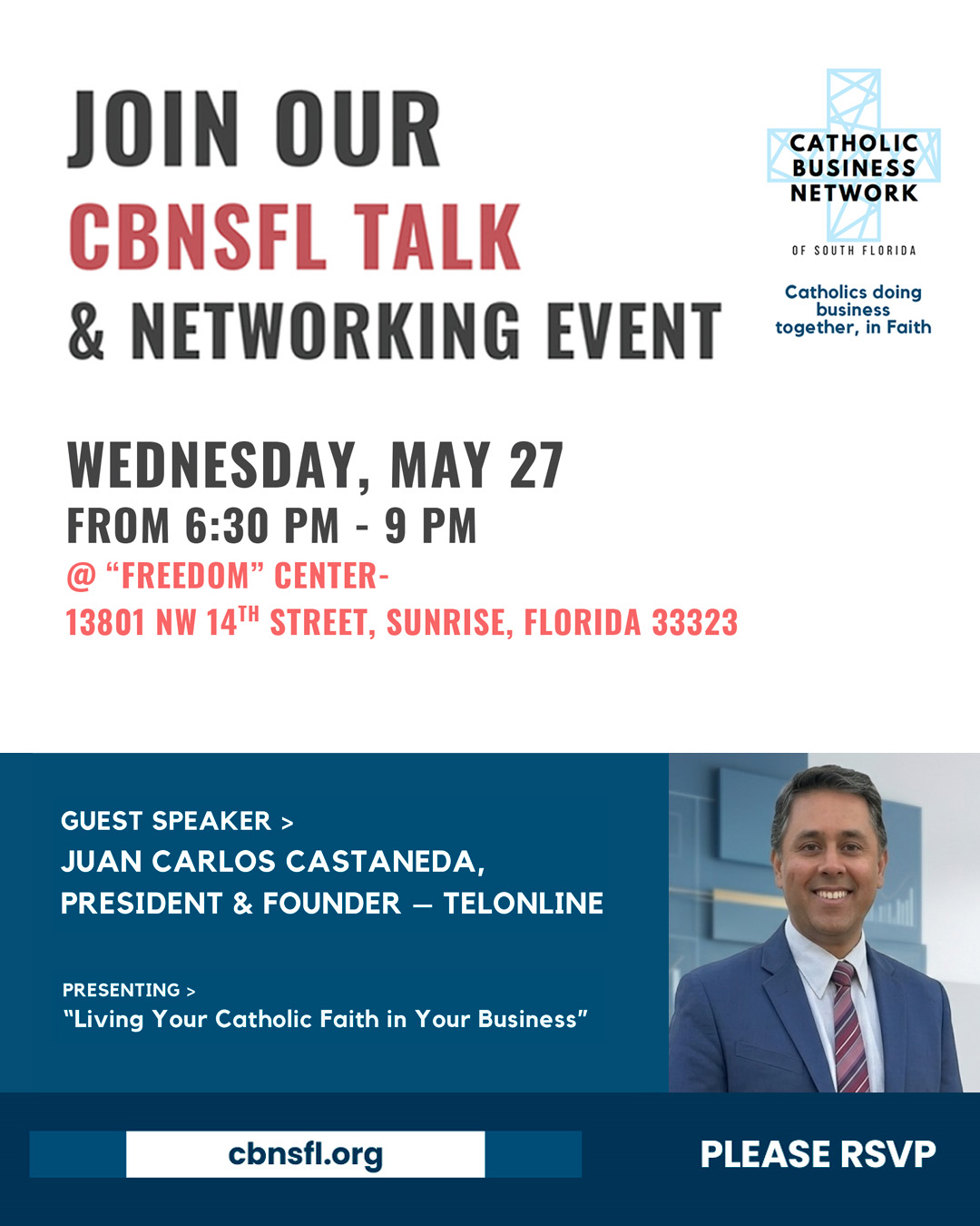 Únase a nuestro evento CBNSFL Talk & Networking                                                                                                                                                                                                                                                            