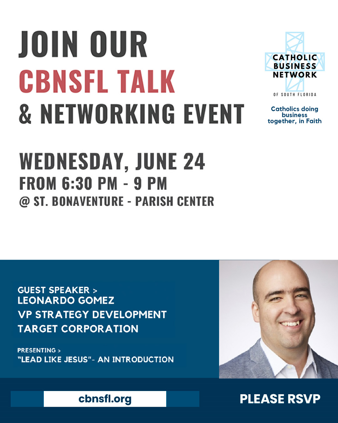 Únase a nuestro evento CBNSFL Talk & Networking