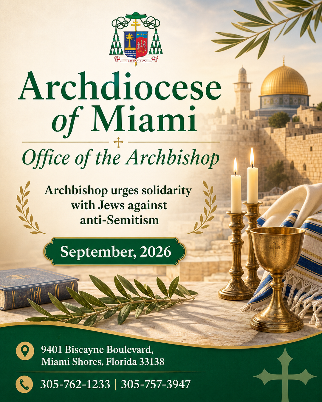 Message from the Archbishop: Solidarity with Jewish Community                                                                                                                                                                                                                                               