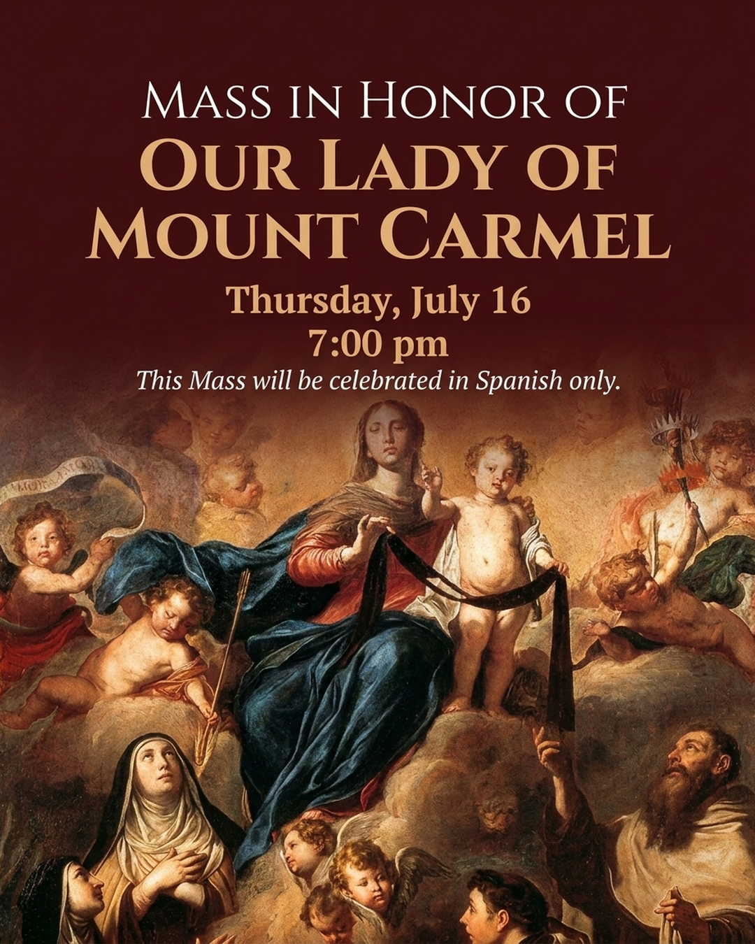 Mass in Honor of Our Lady of Mount Carmel